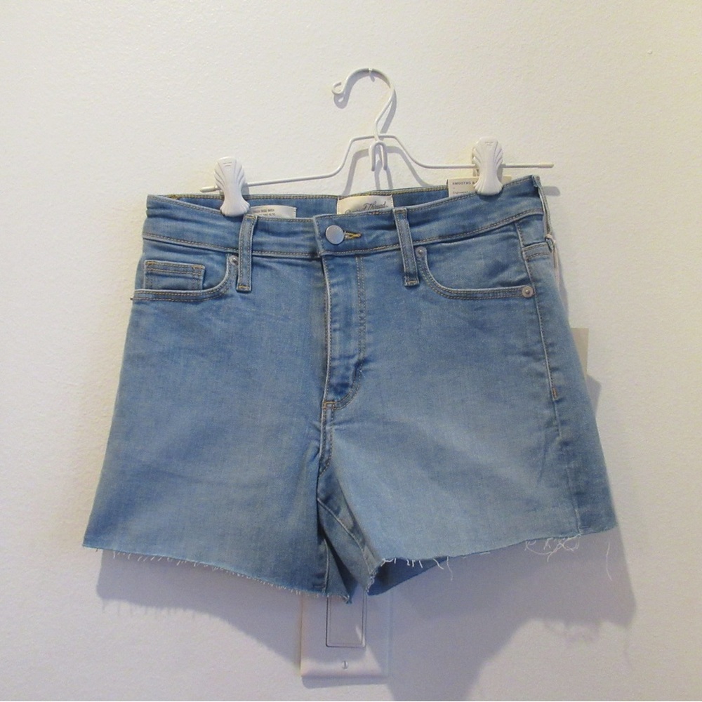 light wash denim shorts